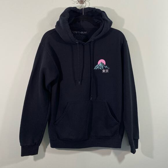 Fifth Sun Men's Black Tokyo Graphics Pullover Hoodie Size S - Picture 1 of 8